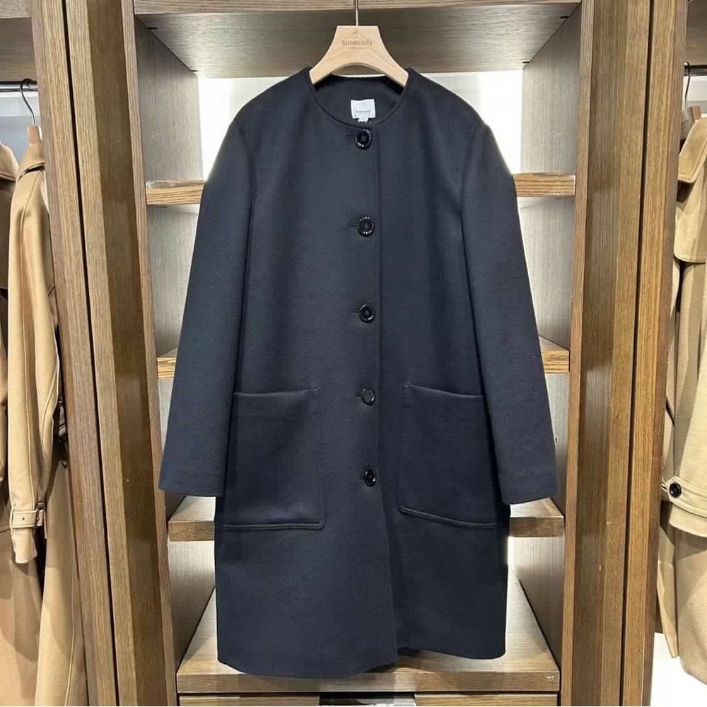 burberry black wool coat